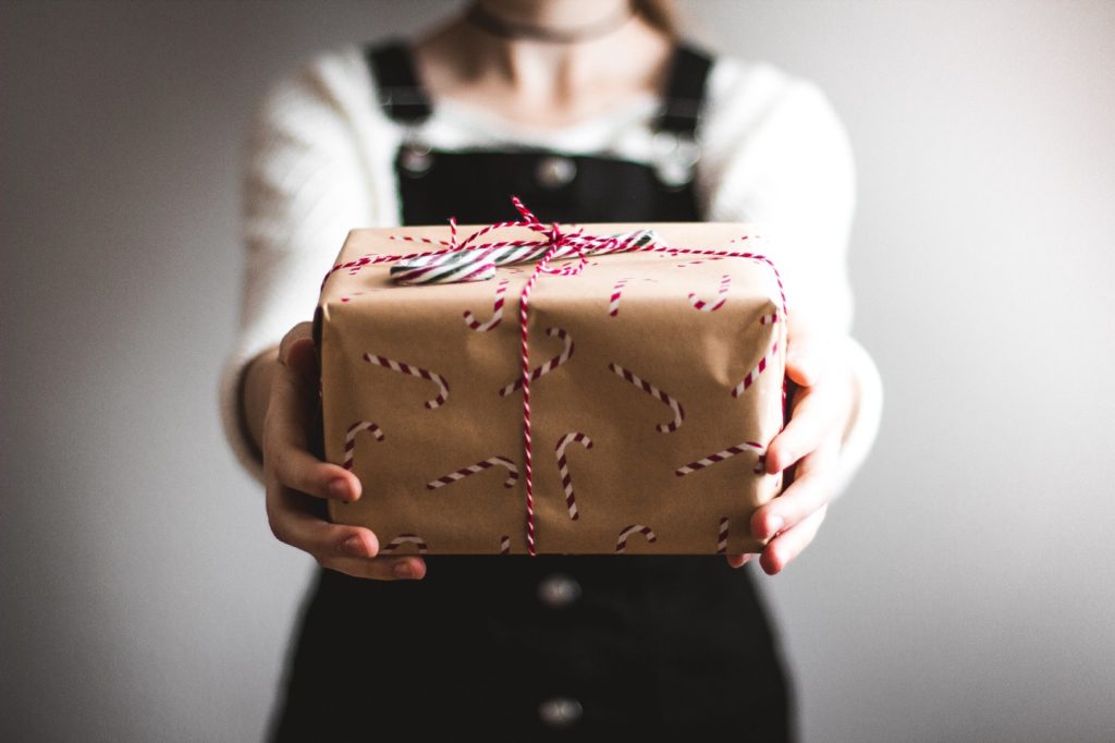 Person holding a gift