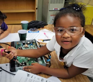 STEM student participating in a science activity
