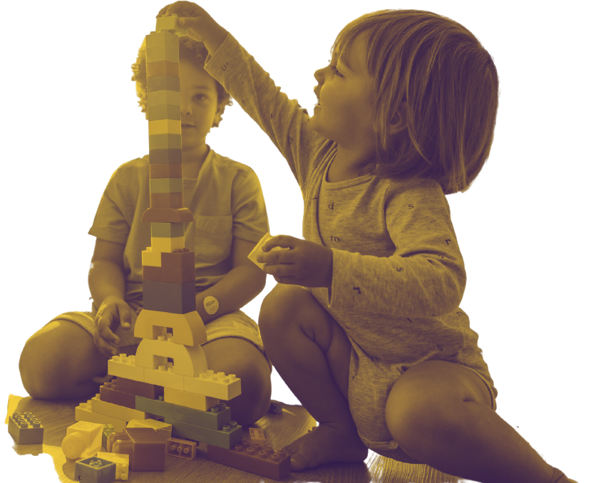 Children building with blocks