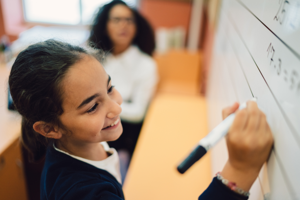 girl doing math
