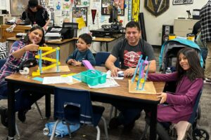 family building STEM project together